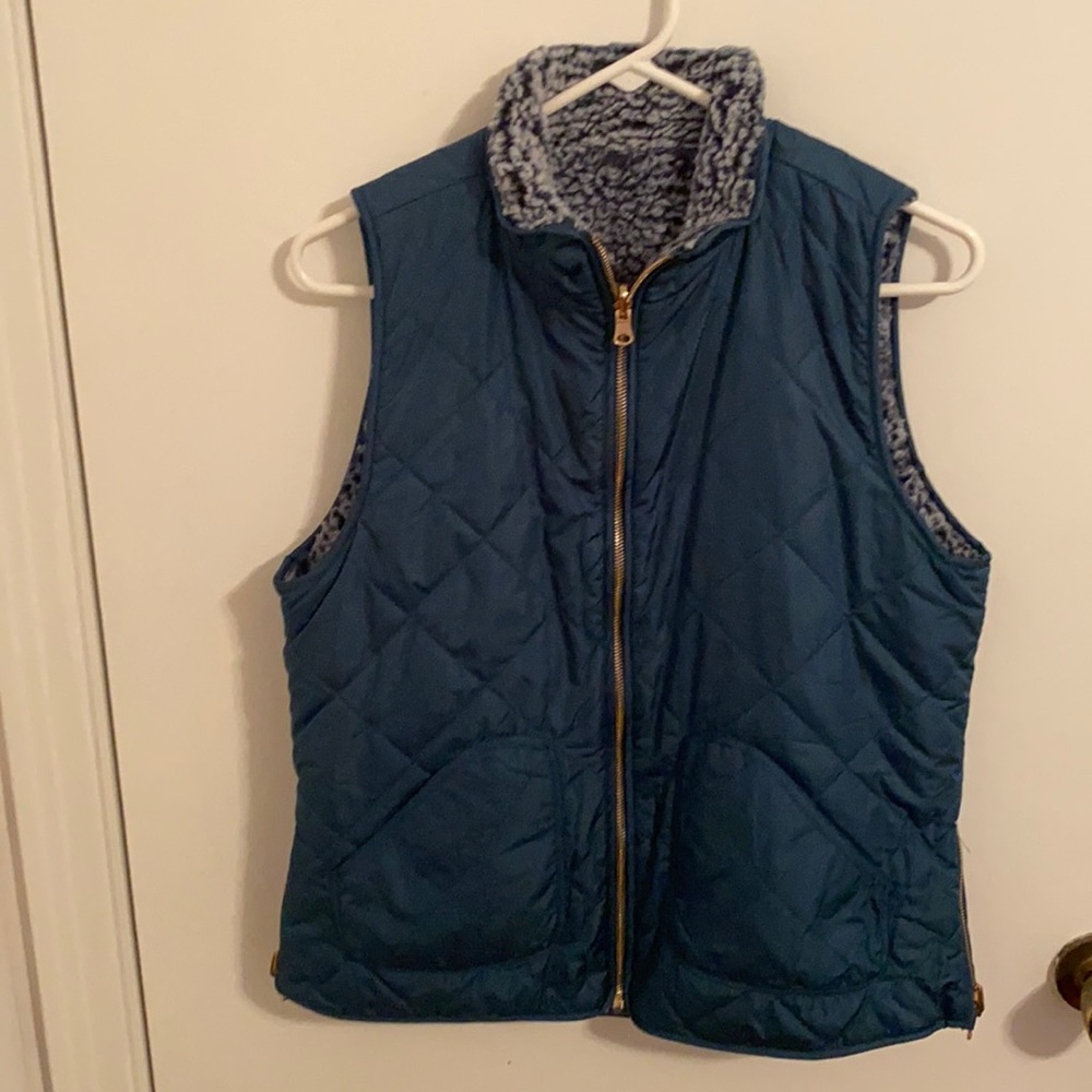 Blue reversible vest
